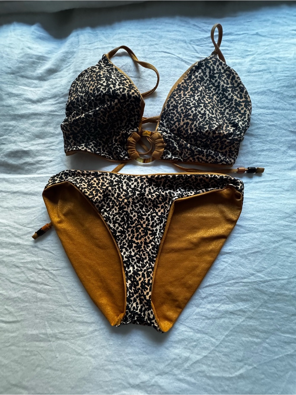 Leopard Print/reversible Bikini Set